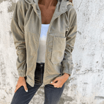 Ella™ | Cord-Kapuzenjacke mit Reißverschluss