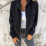 Ella™ | Cord-Kapuzenjacke mit Reißverschluss