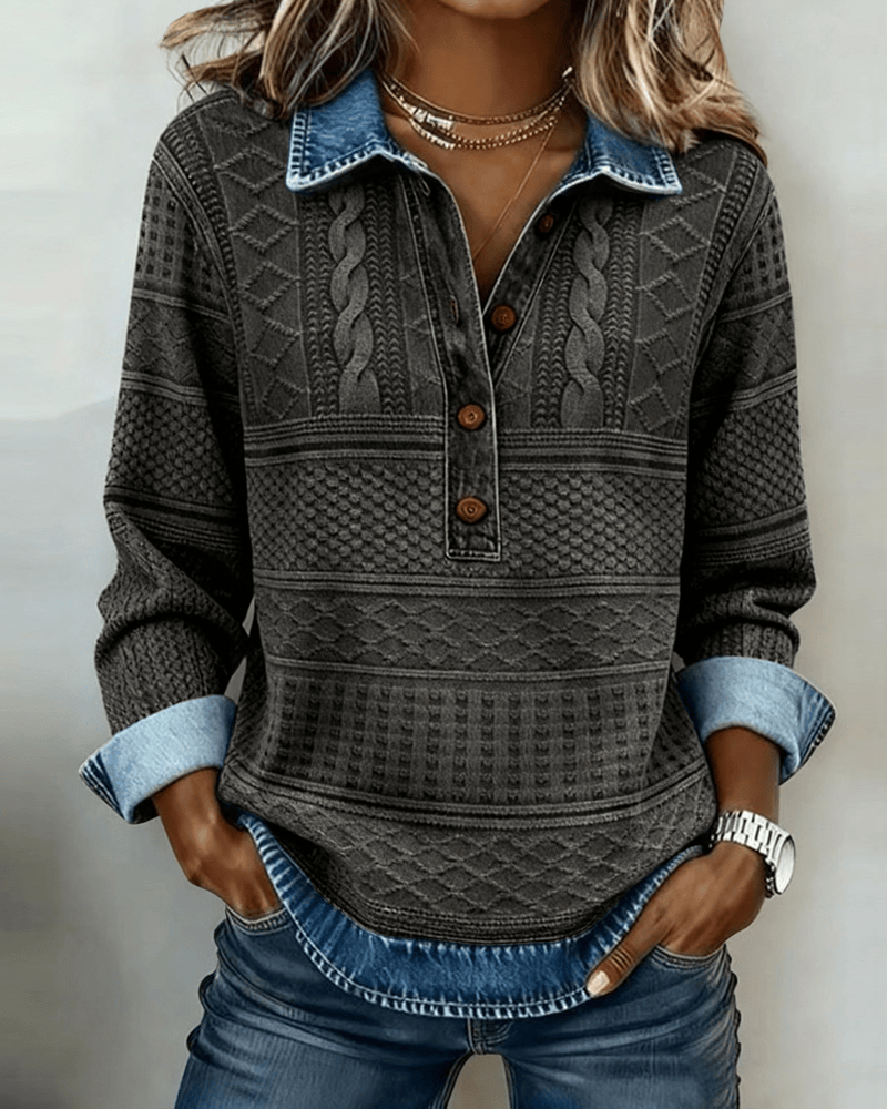 Livia – Top met kraag en knoopsluiting