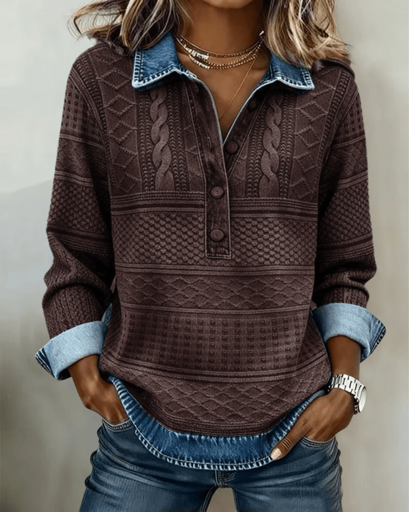 Livia – Top met kraag en knoopsluiting