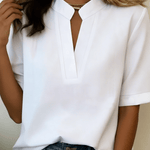 Margaux | Chic V-Neck Blouse with Gold Detail