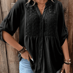 Noor – Blouse met V-hals en knopen