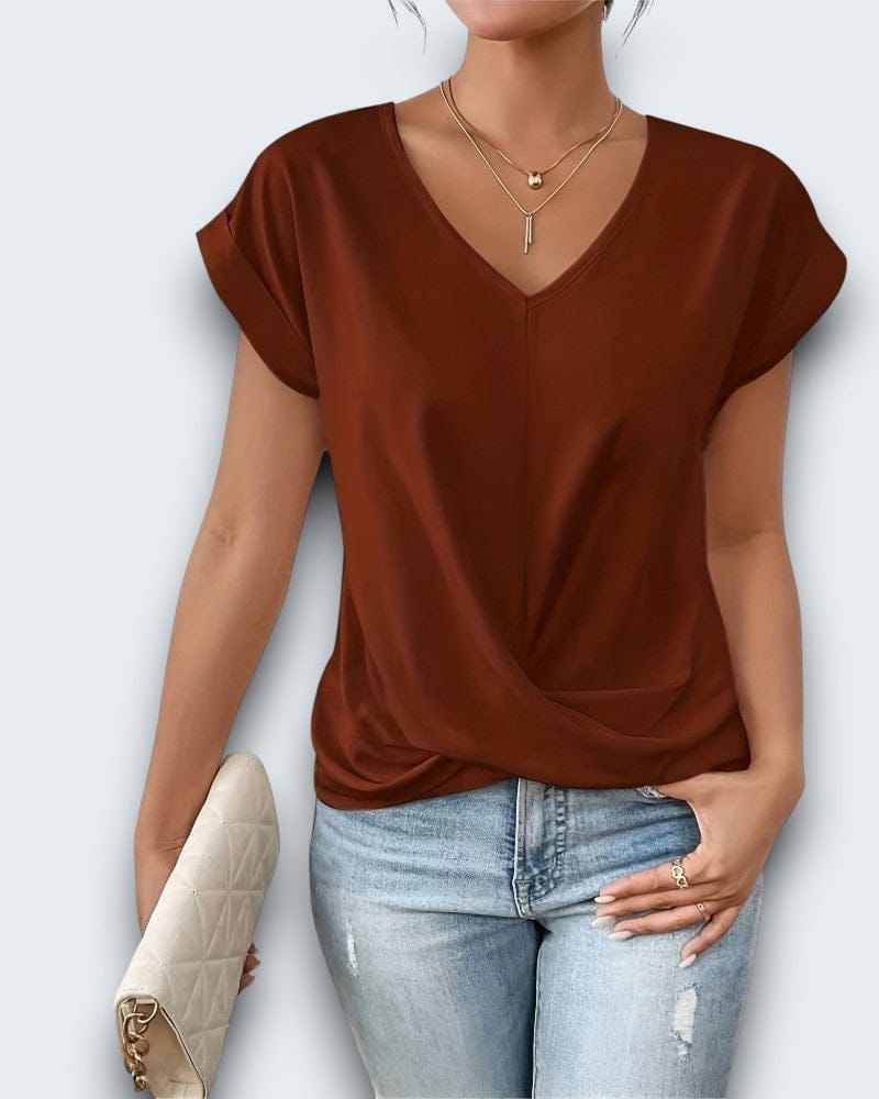 Claire Du Mont | V-Neck Tee