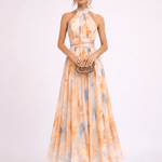 CAMILLE - Robe Halter Aquarelle