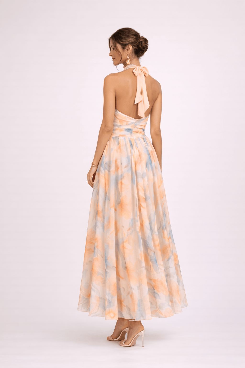 CAMILLE - Robe Halter Aquarelle