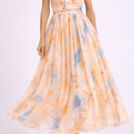 CAMILLE - Robe Halter Aquarelle