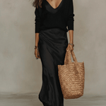 Elena | Abito Midi Satinato con Maglione Incluso