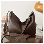 PU-Leder Pendler Mode Vintage Casual Tote Bag Maillard Stilvolle Umhängetaschen für Frauen Textur Große Kapazität Temperament