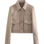 HH Jacken Für Frauen Herbst Fashion Solid Front Taschen Taste Langarm Jacke Elegante Frau Casual Oberbekleidung Mantel