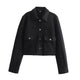 HH Jacken Für Frauen Herbst Fashion Solid Front Taschen Taste Langarm Jacke Elegante Frau Casual Oberbekleidung Mantel