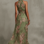 Livia - Abito Maxi Halter Floreale