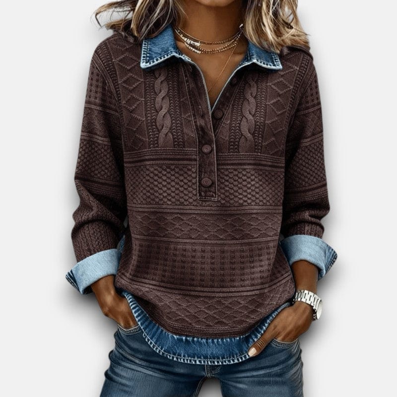 Claire Du Mont | Cable Knit Henley