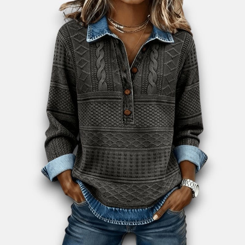 Claire Du Mont | Cable Knit Henley