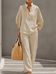 Mariel | Cotton Linen Batwing Sleeve Wide Leg Pants Set