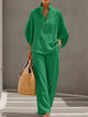 Mariel | Cotton Linen Batwing Sleeve Wide Leg Pants Set