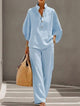 Mariel | Cotton Linen Batwing Sleeve Wide Leg Pants Set